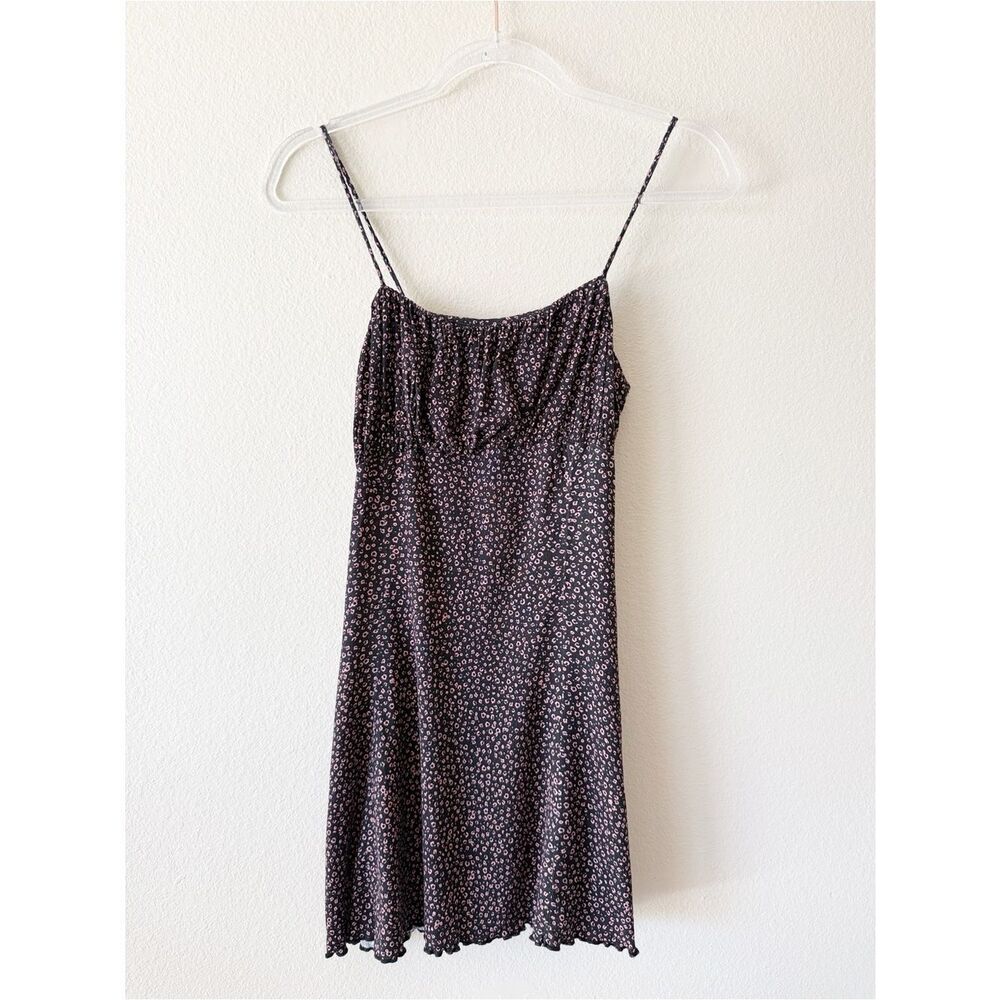 Free People Leopard Mini Dress Ruched Bust